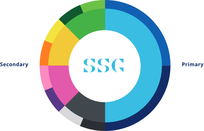 SSG colour palette showing primary and secondary colour selection