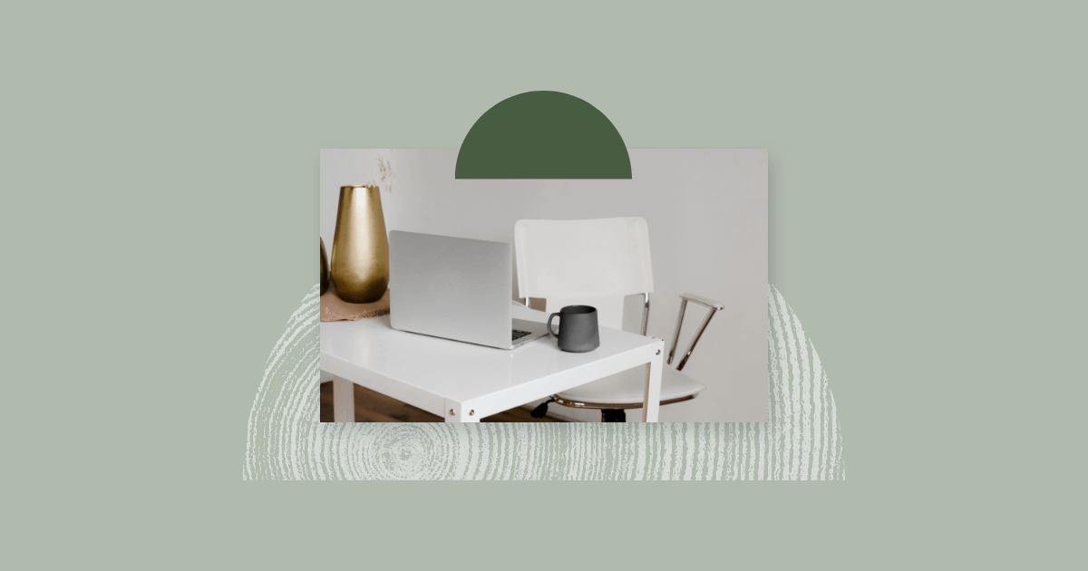 A work desk and empty chair