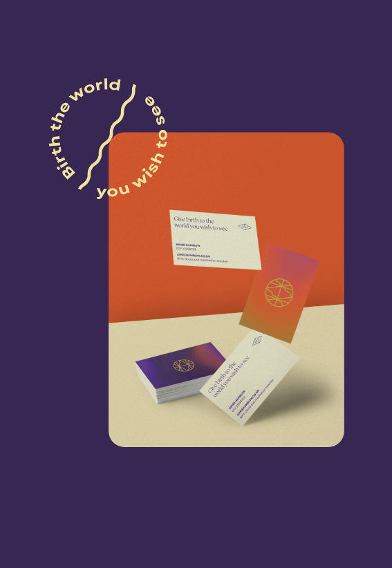 Aimee Hamblyn business card mockup and stamp